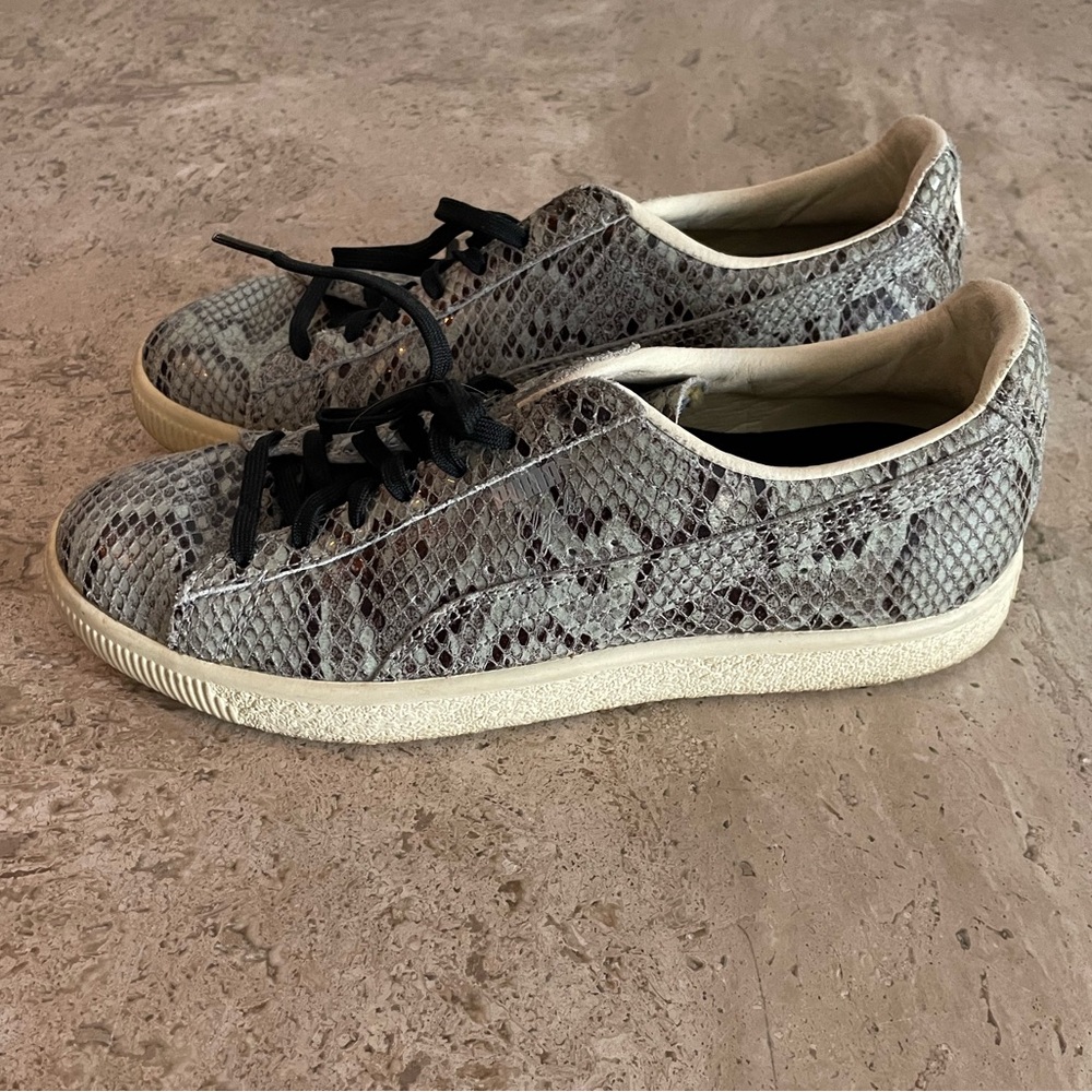 PUMA Snake Print Clyde Sneaker w/ Black Laces - Picture 4 of 5